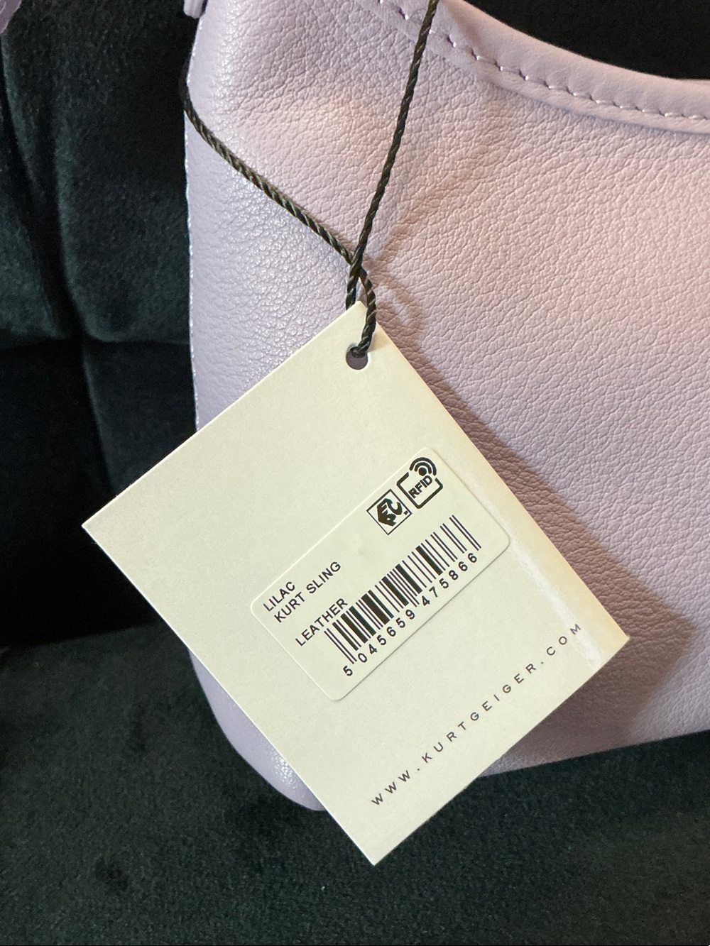 Kurt Geiger Lilac Leather shoulder bag with Gold Accent - Picture 2 of 9